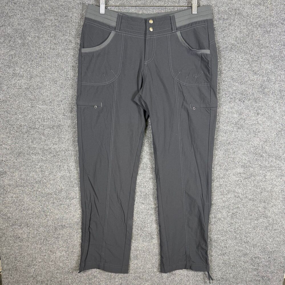 Kuhl Women's Hiking Cargo Pants Size 12 Gray Nylon Stretch Outdoor Travel Nature